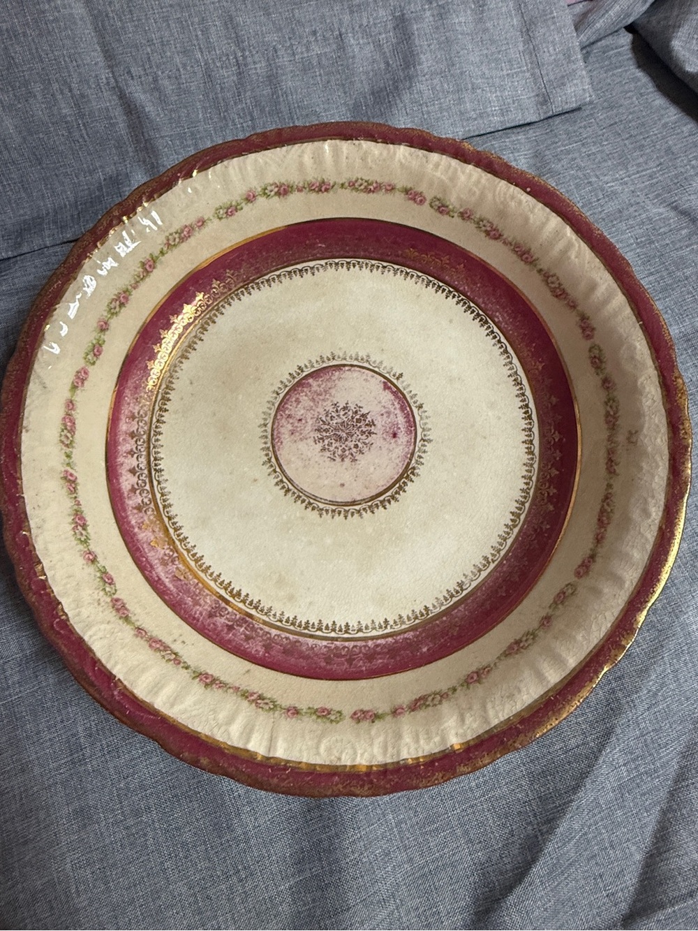 Antique 19th Century Saxony Porcelain Plate Hand Painted